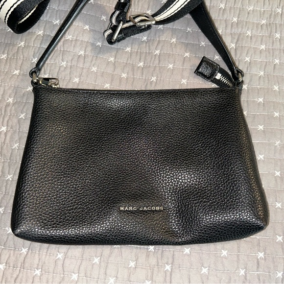 Marc Jacobs Black Crossbody Bag with Striped Strap - Picture 1 of 10
